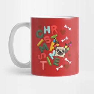 FUNNY Colorful CHRISTMAS Pug dog Mug